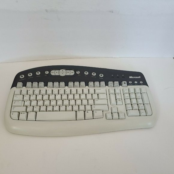 Microsoft Multimedia Keyboard 1.0a KB-0168 Wired. White/Gray/Black Pre-owned - Picture 10 of 12